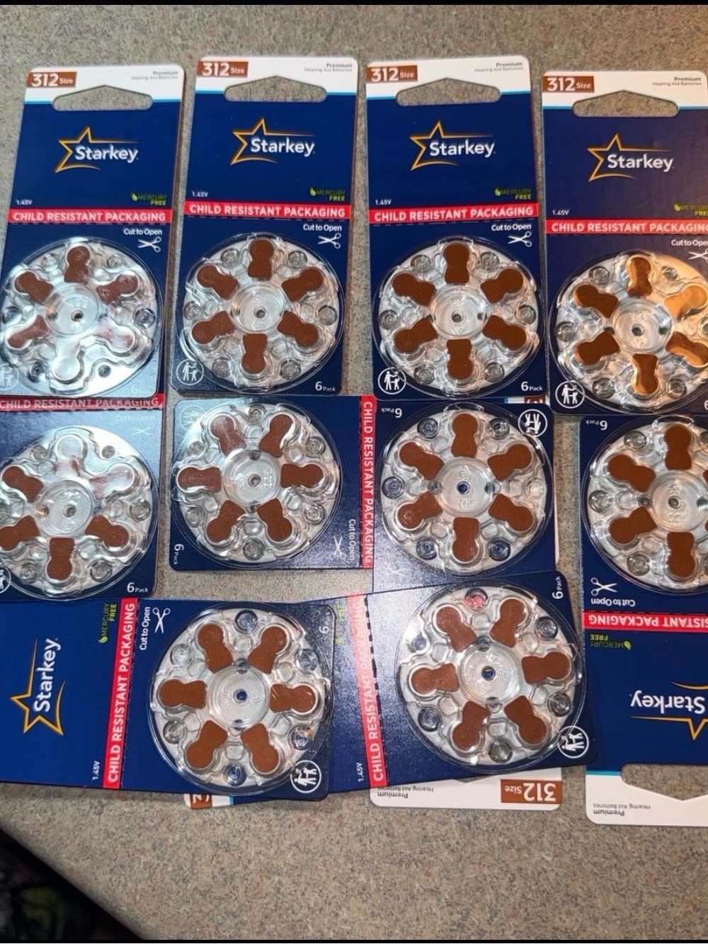 Starkey Size 312
hearing aid batteries in child-resistant packaging [5.14, 5.15]